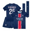 Paris Saint-Germain Nuno Mendes #25 Hjemmedraktsett Barn 2024-25 Kortermet (+ korte bukser)